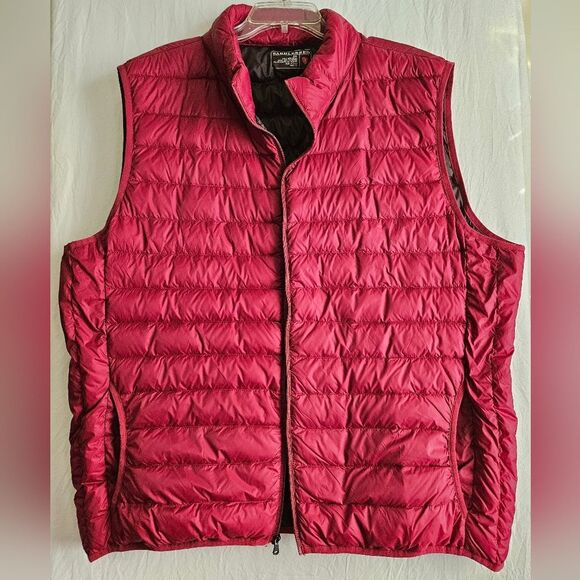 Saddlebred Down Puffer Vest Men's 2X Full Zip Red Quilted Packable Pockets EUC - Picture 1 of 10